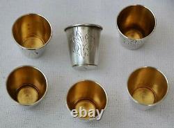 Russie Royal Soviet 875 Silver Art Cup Vodka Shots Goblet Chalice Kovsh Egg Pin