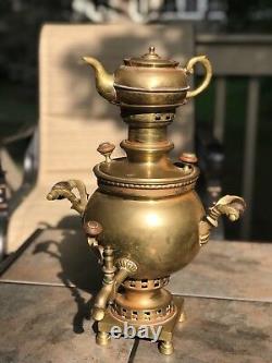 Samovar en laiton russe Tzar impérial Tula BATASHOV, antique le plus rare de la meilleure qualité