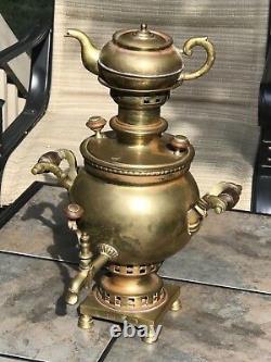 Samovar en laiton russe Tzar impérial Tula BATASHOV, antique le plus rare de la meilleure qualité