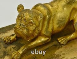 Sculpture de chien antique impérial russe en bronze doré par Vasily Grachev