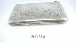 Superbe Antique Russe Impérial 84 Silver Theater Purse Fine Chasing Mint Cond