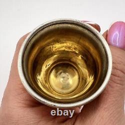 Tasse à liqueur en argent antique impérial russe 84 gravée marquée 22 gr