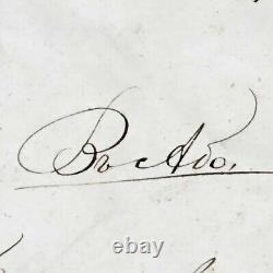 Titre en français: Document signé par l'Empereur russe, Tsar, avec cachet de cire royal et armoiries.