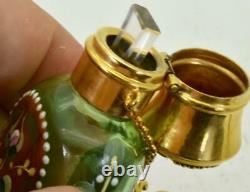 Une Des Sortes Antique Art-nouveau Impérial Bouteille De Parfum En Verre Peint Russe