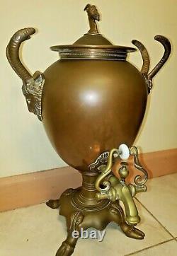 Urne Antique Rare D’eau D’eau De Café Impériale Antique Et De Cuivre Samovar
