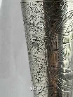 Vase D'argent Russe Impérial Alexander Ii, Moscou 1834 Femme Avec Harp Antique