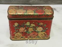 Vintage Circa 1900 Russie Impériale Antique Tea Tin Box Wissotzky Russie Empire