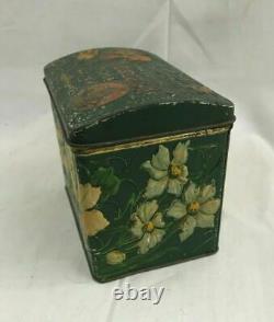 Vintage Circa 1900 S Antique Imperial Russian Tea Tin Box Pansy Wissotzky Russie