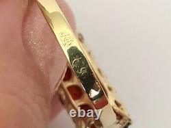 Vintage Rare Imperial Russe 14k Gold 56 Garnet Ring Fa Signé