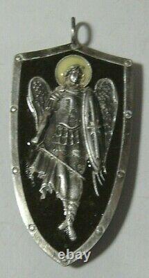 Wwi Token Enamel Silver 84 Imperial Russian 1917 Archange Michael Double Eagle